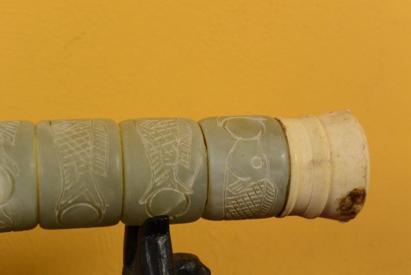 Chinesische Pinsel Stein Jade / Fisch 2 4