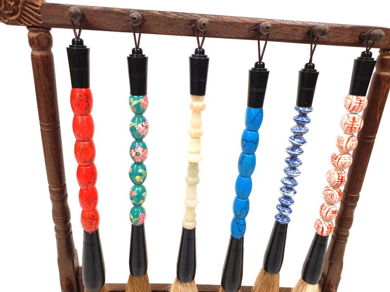 Chinesische Pinselhalter mit 6 Pinsel 2