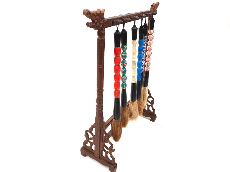 Chinesische Pinselhalter mit 6 Pinsel 3