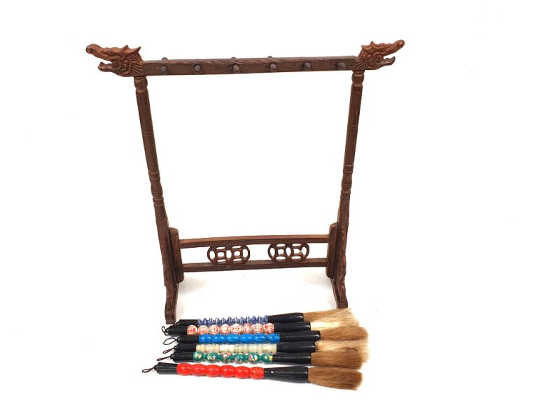 Chinesische Pinselhalter mit 6 Pinsel 4