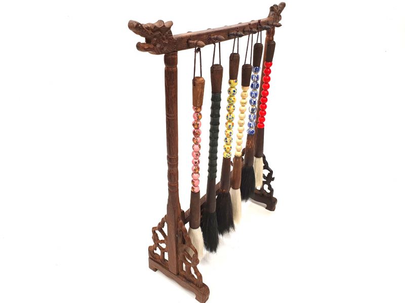 Chinesische Pinselhalter mit 6 Pinsel 4