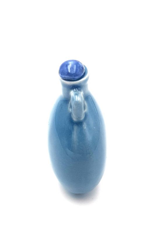 Chinesische Porzellan Schnupftabakflasche - Blau 1 2