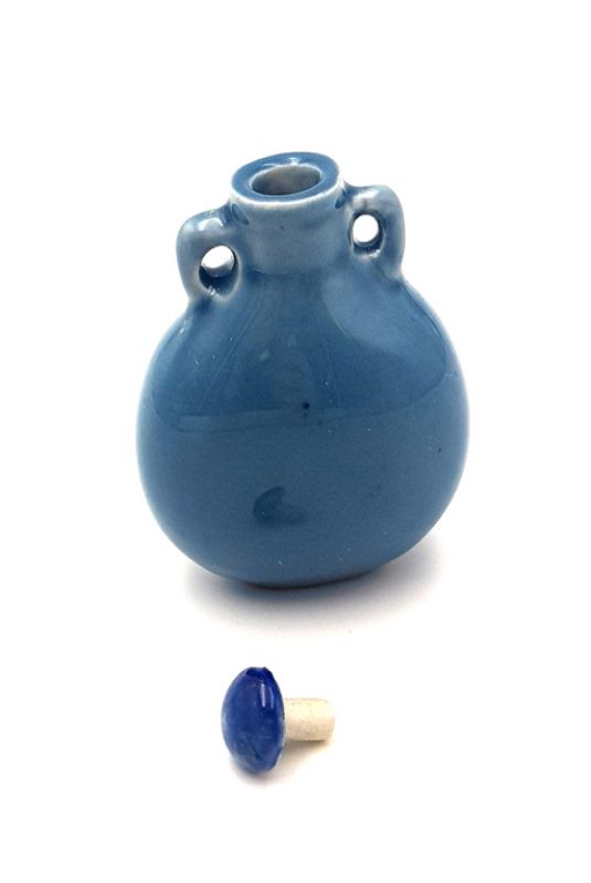 Chinesische Porzellan Schnupftabakflasche - Blau 1 3