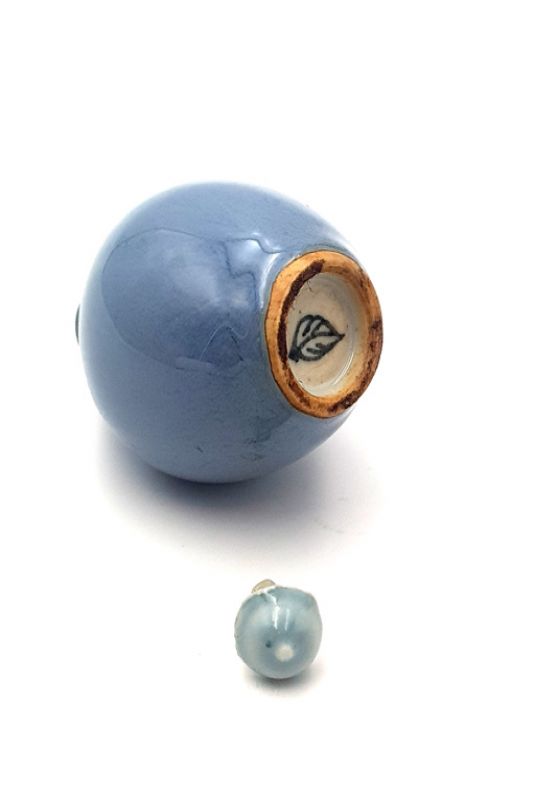 Chinesische Porzellan Schnupftabakflasche - Blau 3 2