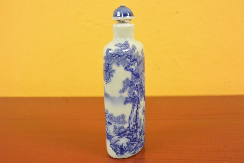Chinesische Porzellan Schnupftabakflasche Chinesisch Wald 2