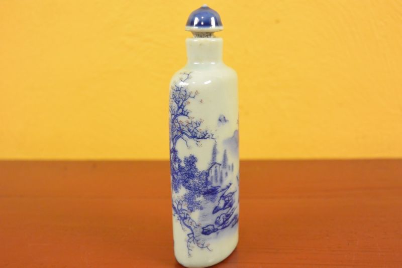 Chinesische Porzellan Schnupftabakflasche Chinesisch Wald 4