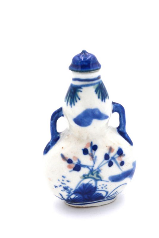 Chinesische Porzellan Schnupftabakflasche - Das Kind und das Alte 2