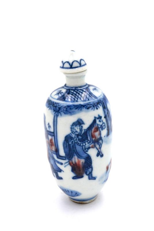Chinesische Porzellan Schnupftabakflasche - Das Militär 2