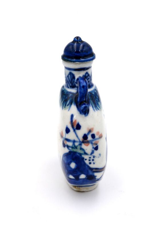 Chinesische Porzellan Schnupftabakflasche - Das Treffen unter dem Baum 2