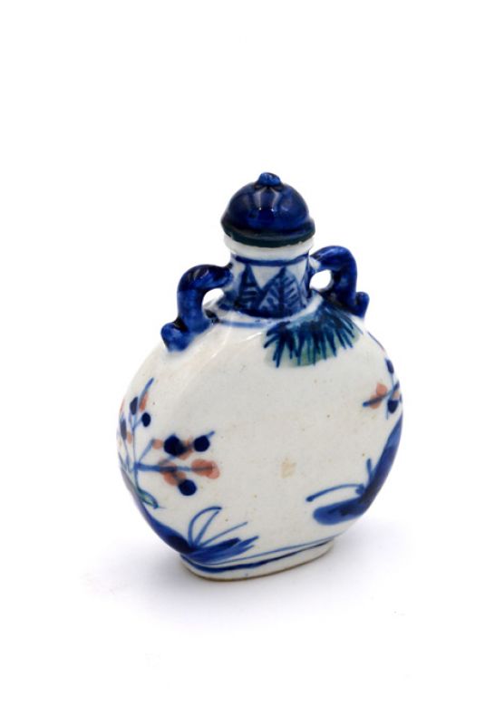 Chinesische Porzellan Schnupftabakflasche - Das Treffen unter dem Baum 3