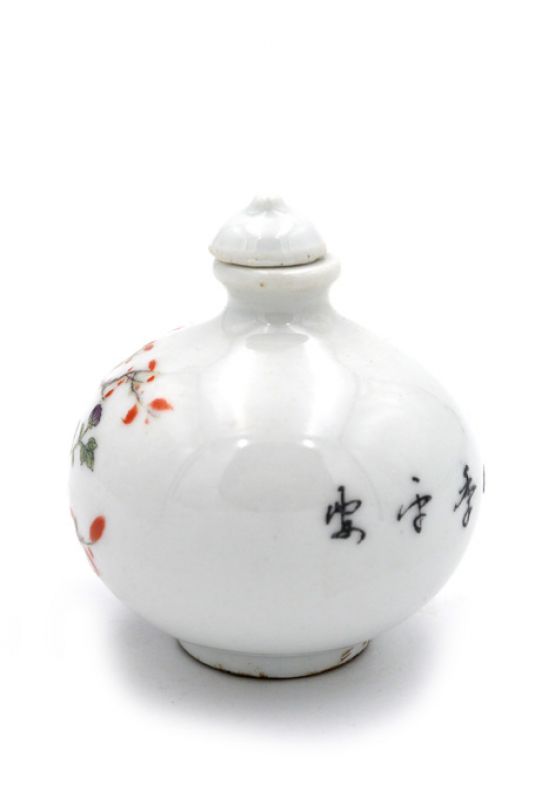 Chinesische Porzellan Schnupftabakflasche - Die Blumen 2