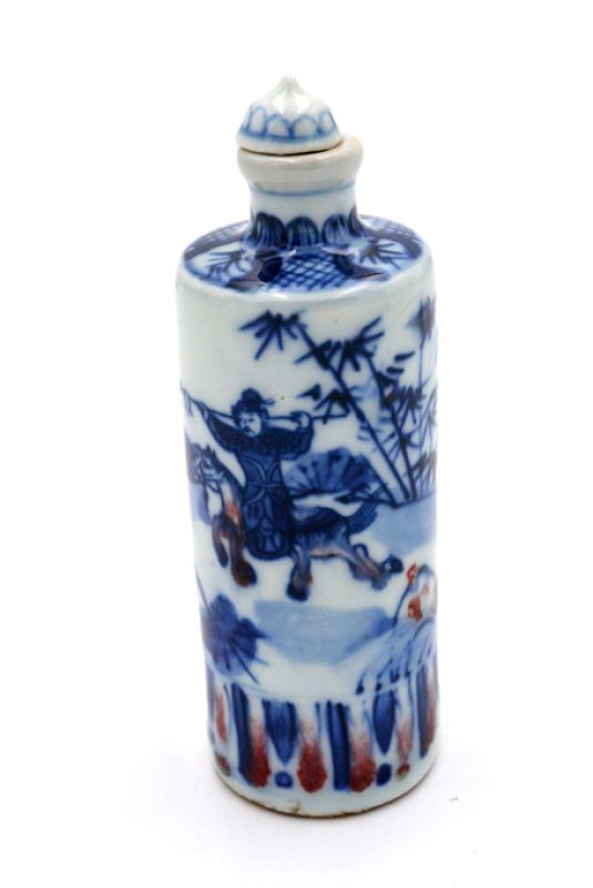 Chinesische Porzellan Schnupftabakflasche - Die Fahrer 3