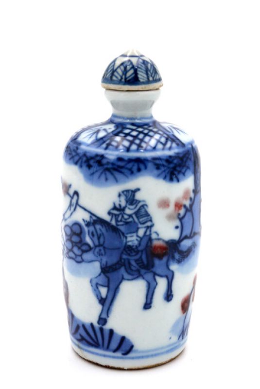 Chinesische Porzellan Schnupftabakflasche - Die Reiter 2 2