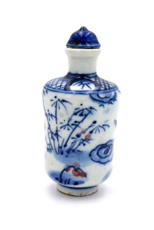 Chinesische Porzellan Schnupftabakflasche - Die Reiter 3 2