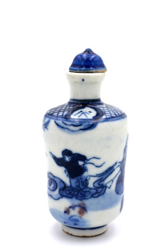 Chinesische Porzellan Schnupftabakflasche - Die Reiter 3 3