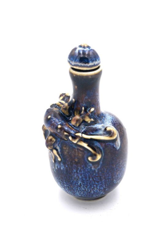 Chinesische Porzellan Schnupftabakflasche - Eidechse 2 3