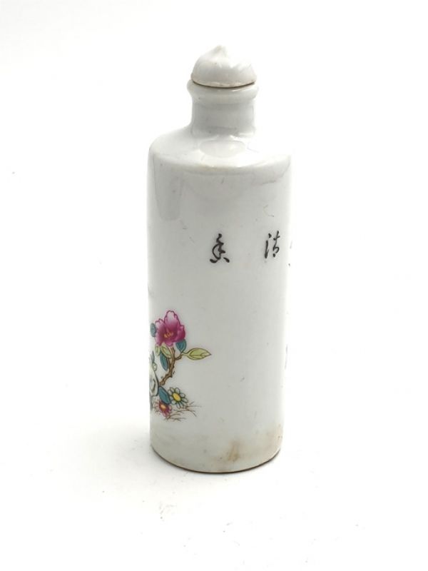 Chinesische Porzellan Schnupftabakflasche - Kranich 2