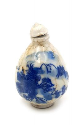Chinesische Porzellan Schnupftabakflasche - Old Style - Landschaft