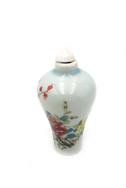 Chinesische Porzellan Schnupftabakflasche - Vogel und Blume 2 2