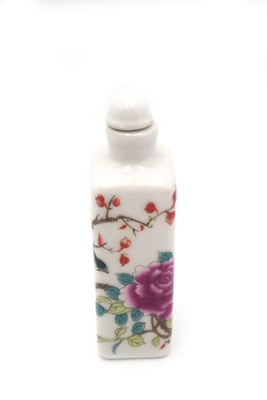 Chinesische Porzellan Schnupftabakflasche - Vogel und Blume 2