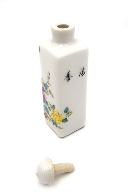 Chinesische Porzellan Schnupftabakflasche - Vogel und Blume 3