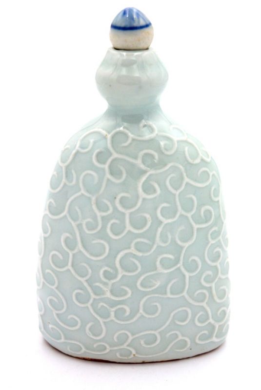 Chinesische Porzellan Schnupftabakflasche Weiß 3