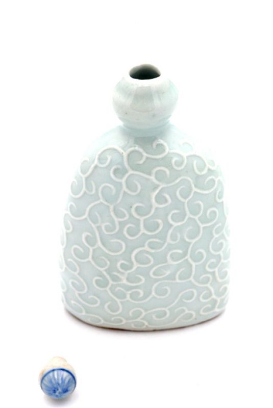 Chinesische Porzellan Schnupftabakflasche Weiß 4
