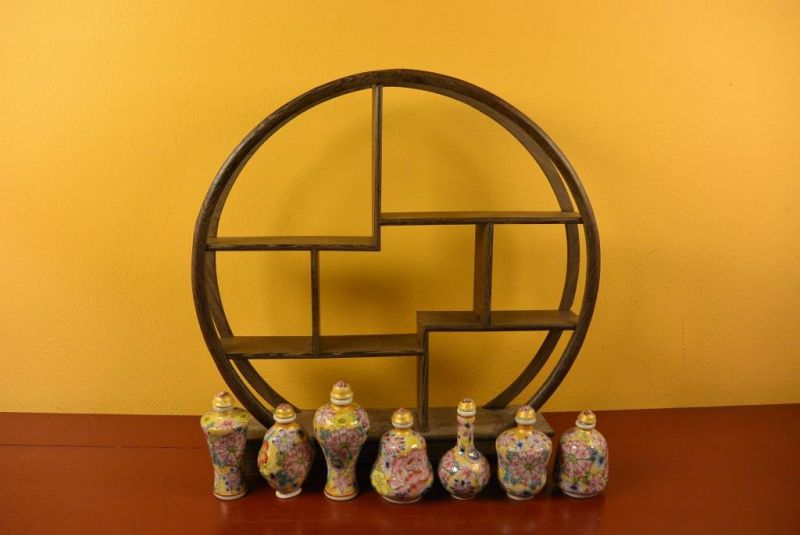 Chinesische Regal + Schnupftabakflasche - Bunte Blumen 5