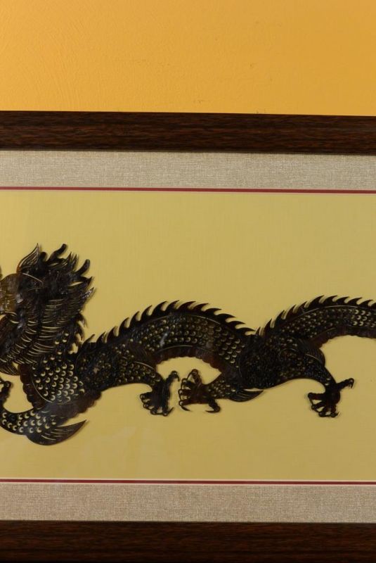 Chinesische Schattentheater - Gerahmte Marionetten Figur - Drachen 4