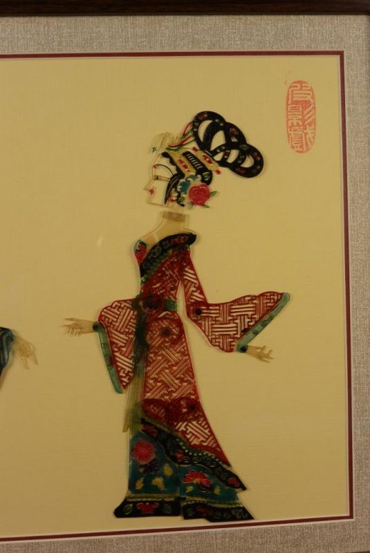 Chinesische Schattentheater - Gerahmte Marionetten Figur - Farbe 3