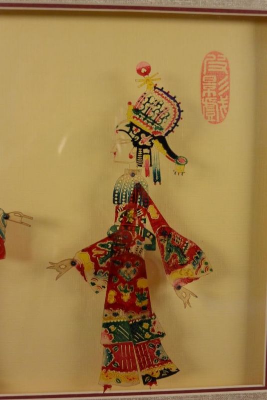 Chinesische Schattentheater - Gerahmte Marionetten Figur - Farbe 3