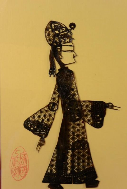 Chinesische Schattentheater - Gerahmte Marionetten Figur - Schwarz 2