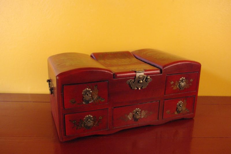Chinesische Schmuckkästchen Chinesische Schrank mit Spiegel 3