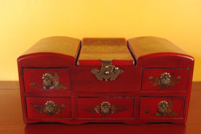 Chinesische Schmuckkästchen Chinesische Schrank mit Spiegel 4
