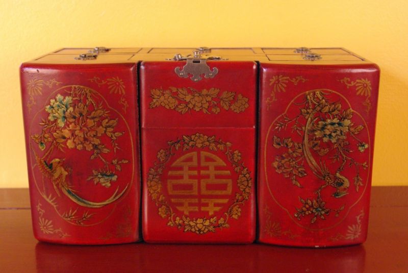 Chinesische Schmuckkästchen Chinesische Schrank mit Spiegel 5