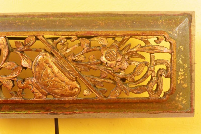 Chinesische Schnitzereien Qing-Dynastie Braun und Gold 1 3