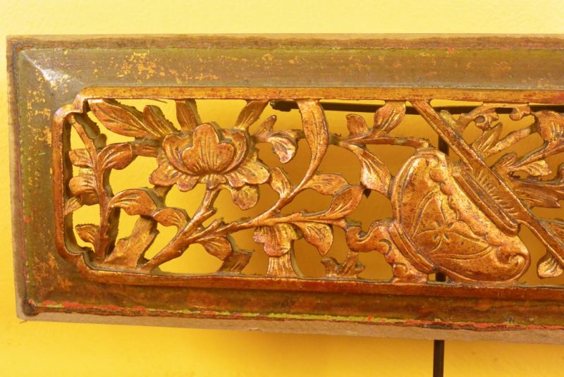 Chinesische Schnitzereien Qing-Dynastie Braun und Gold 1 4