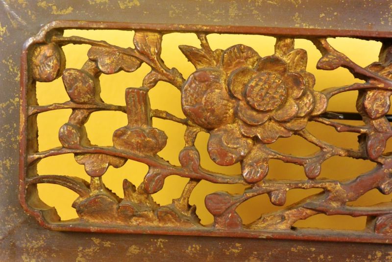 Chinesische Schnitzereien Qing-Dynastie Braun und Gold 10 2