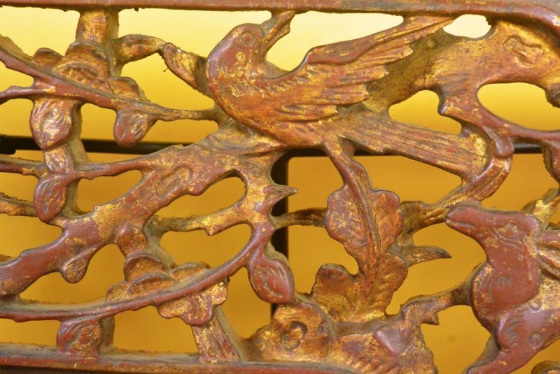 Chinesische Schnitzereien Qing-Dynastie Braun und Gold 10 4