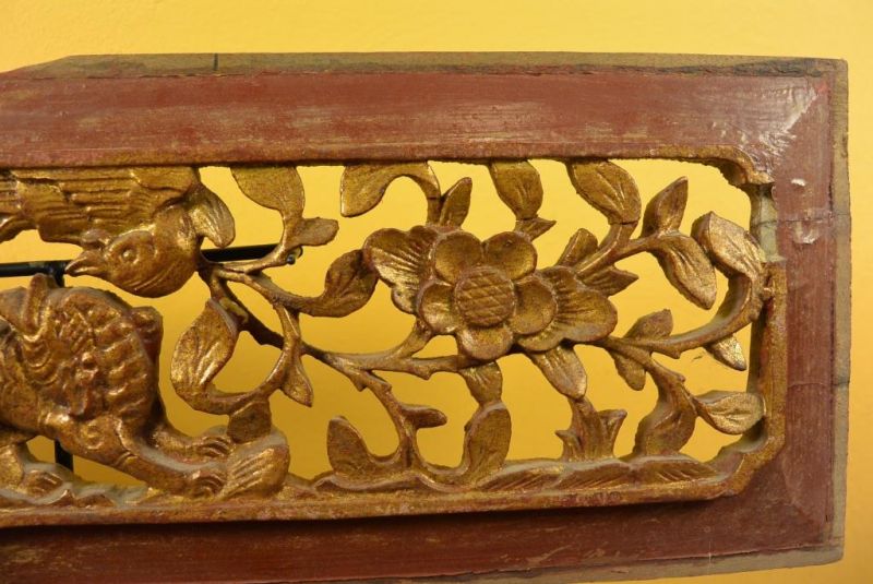 Chinesische Schnitzereien Qing-Dynastie Braun und Gold 10 4