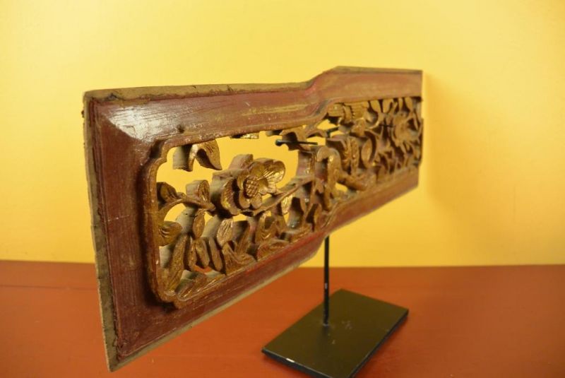 Chinesische Schnitzereien Qing-Dynastie Braun und Gold 10 5