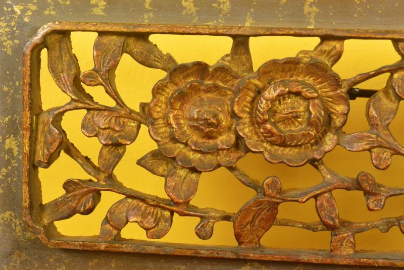 Chinesische Schnitzereien Qing-Dynastie Braun und Gold 11 3
