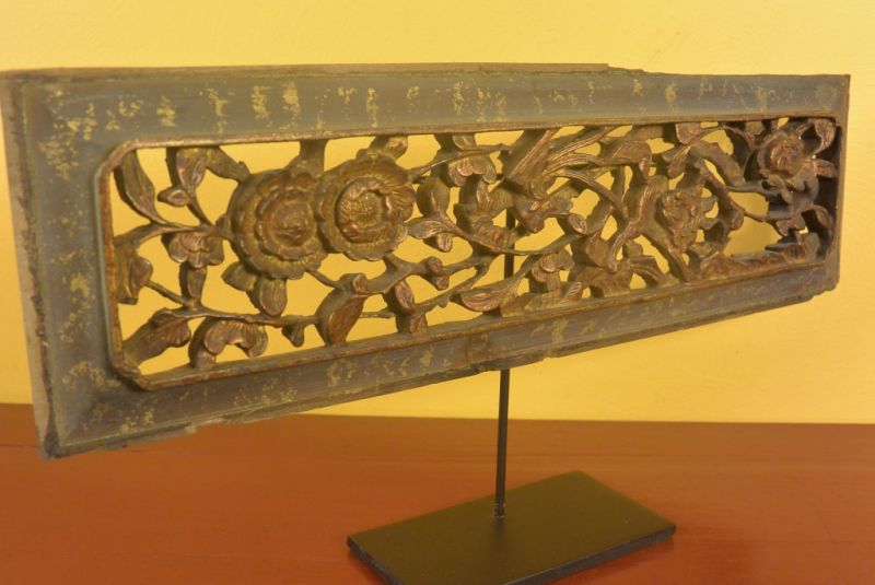 Chinesische Schnitzereien Qing-Dynastie Braun und Gold 11 5