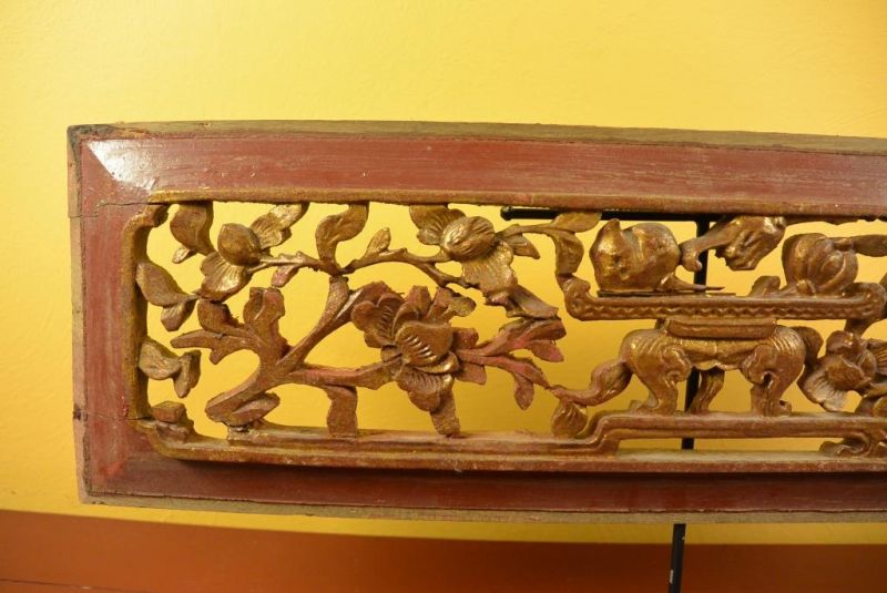 Chinesische Schnitzereien Qing-Dynastie Braun und Gold 11 2