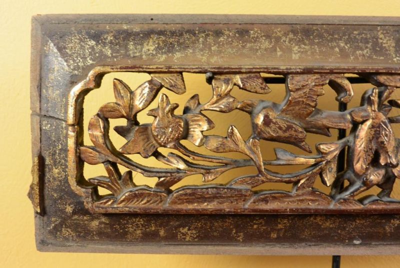 Chinesische Schnitzereien Qing-Dynastie Braun und Gold 2 2