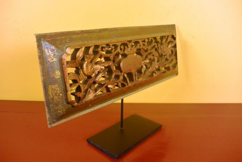 Chinesische Schnitzereien Qing-Dynastie Braun und Gold 2 5