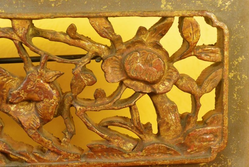 Chinesische Schnitzereien Qing-Dynastie Braun und Gold 6 3