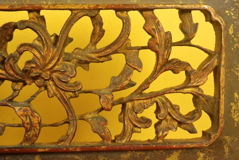 Chinesische Schnitzereien Qing-Dynastie Braun und Gold 8 3