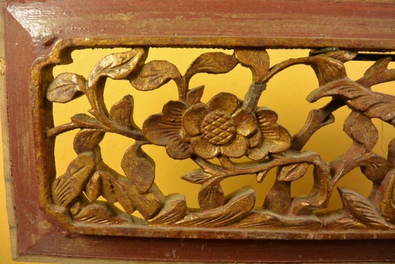 Chinesische Schnitzereien Qing-Dynastie Braun und Gold 9 2