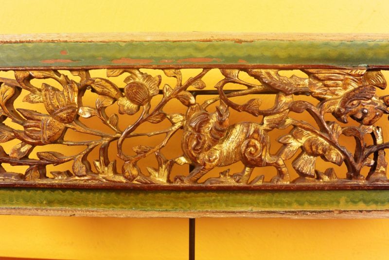 Chinesische Schnitzereien Qing-Dynastie Grün und Gold 11 2